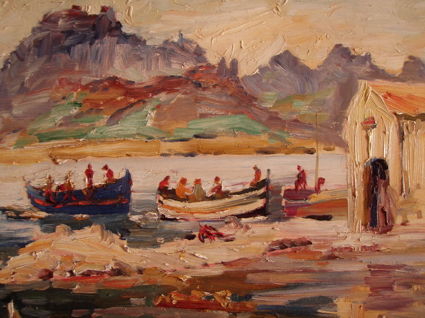 Albert Fessler (1908 - 1978) - Port de Selva - Kapelle am Hafen 1968 - Detail