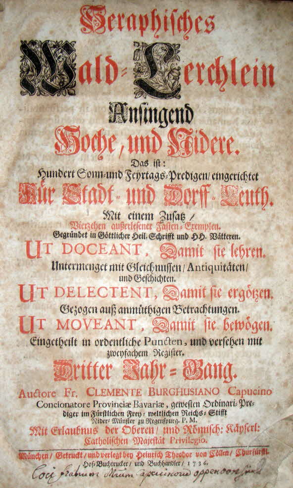 Seraphisches Wald-Lerchlein - Mnchen 1714. -  59 € mtl./K 450 €