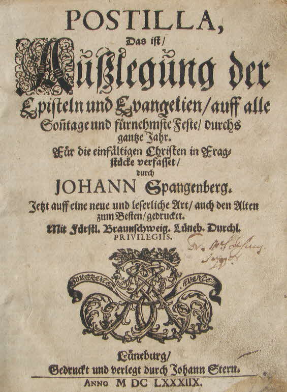 Johann Spangenberg - Auslegung der Episteln - Lneburg 1688. -  59 € mtl./K 450 €