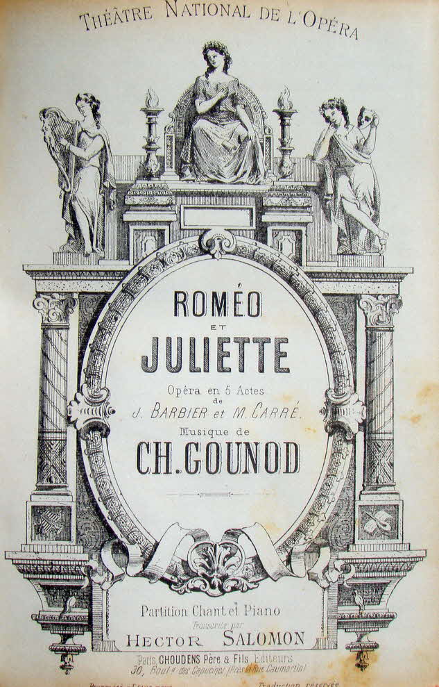 Charles Fran�ois Gounod (* 17. Juni 1818 in Paris; � 18. Oktober 1893 in Saint-Cloud) war ein franz�sischer Komponist.

Rom�o et Juliette (Romeo und Julia) Erstauff�hrung 1867 - 39 € mtl./K 350 €